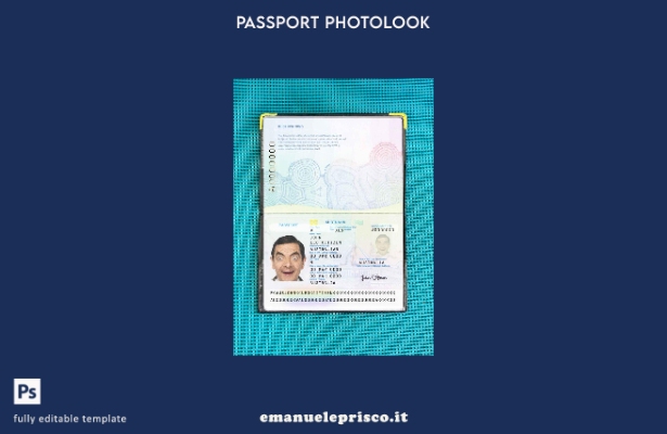 modello di aspetto fotografico per passaporto standard australiano in stile veri